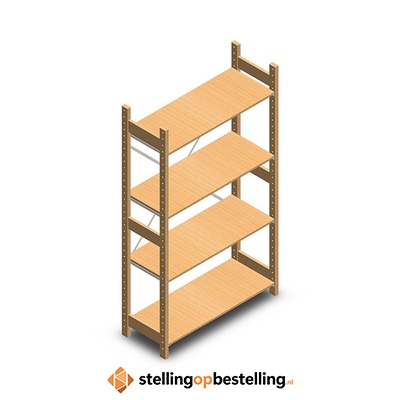 Houten legbordstelling bt euro 1800x970x400 beginsectie