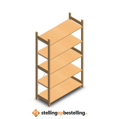 Houten legbordstelling bt euro 2100x1170x500 beginsectie