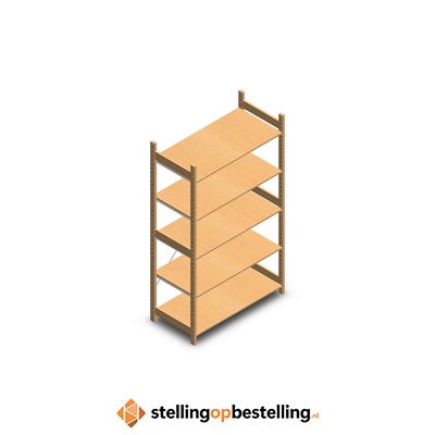 Houten legbordstelling bt euro 2100x1170x600 beginsectie