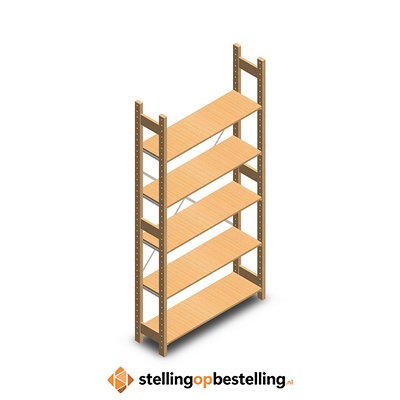 Houten legbordstelling bt euro 2100x770x300 beginsectie