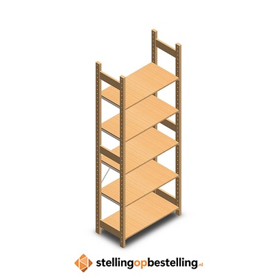 Houten legbordstelling bt euro 2100x770x400 beginsectie