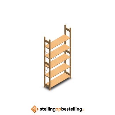 Houten legbordstelling bt euro 2100x970x300 beginsectie