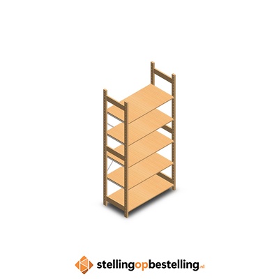 Houten legbordstelling bt euro 2100x970x500 beginsectie 