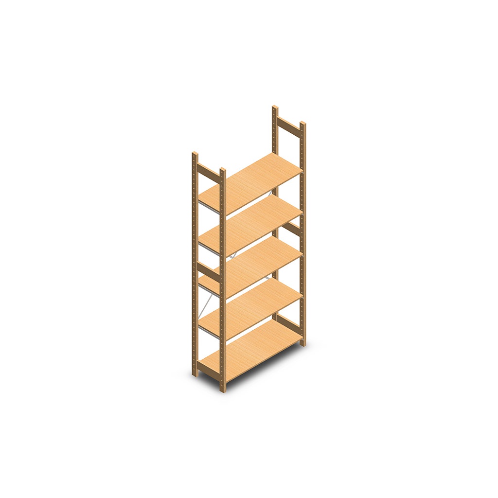 Houten legbordstelling bt euro 2400x970x400 beginsectie