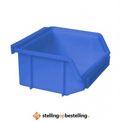 Kunststof stapelbak, Plastic magazijnbak A1 100x100x50 blauw