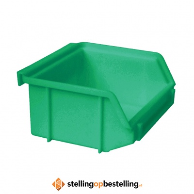 Kunststof stapelbak, Plastic magazijnbak A1 100x100x50 groen