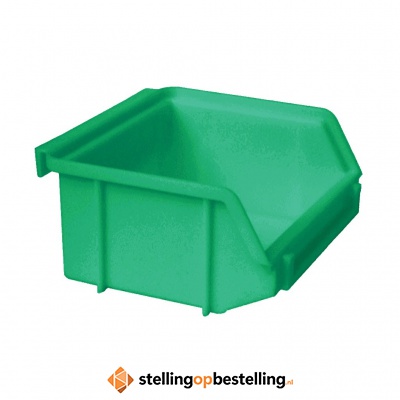 Kunststof stapelbak, Plastic magazijnbak A1 100x100x50 groen