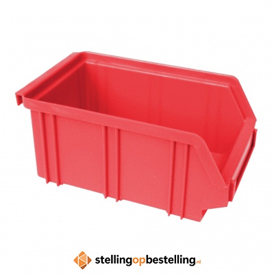 Kunststof stapelbak, Plastic magazijnbak A2 170x105x75 rood