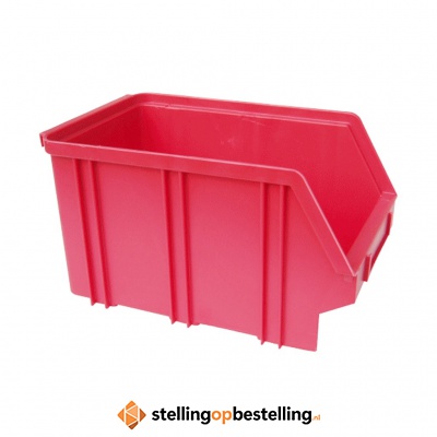 Kunststof stapelbak, Plastic magazijnbak A3 240x150x135 rood