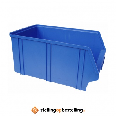 Kunststof stapelbak, Plastic magazijnbak A4 350x210x160 blauw