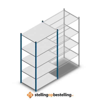 Legbordstelling Medium Duty 2000x1000x700, 5 niveaus metaal blauw, 180 kg beginsectie
