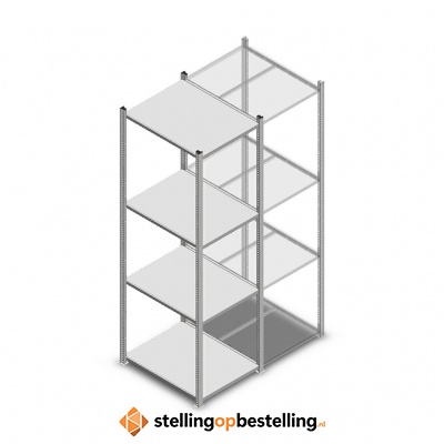 Legbordstelling Medium Duty 2000x550x700 (hxbxd) 4 niveaus metaal verzinkt 240 kg beginsectie