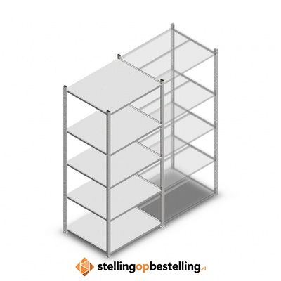Legbordstelling Medium Duty 2000x850x700 (hxbxd) 5 niveaus metaal verzinkt 200 kg beginsectie