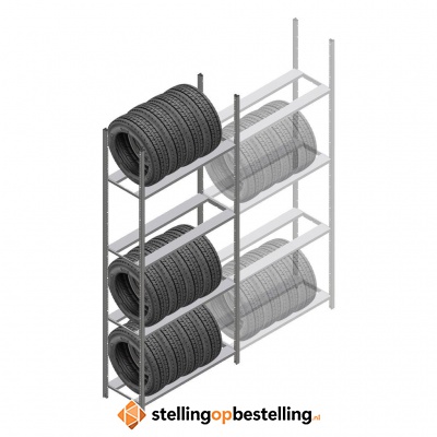 Bandenstelling Medium Duty 2500x1000x600 4 niveaus beginsectie