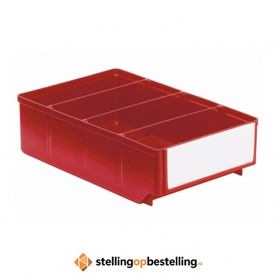 Magazijnbak, Magazijnstellingbak, Kunststof bak RK 300x186x83 rood