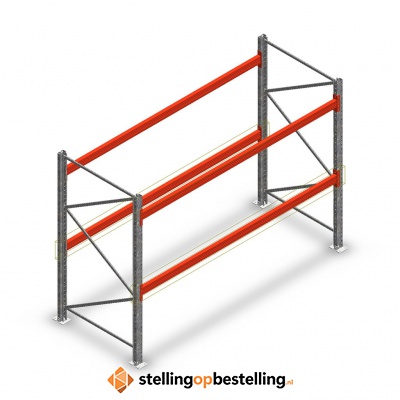 Palletstelling AR T2 XS20 2500x2700x1100 mm 2 niveaus beginsectie