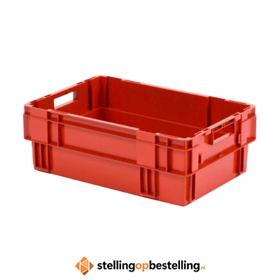 Stapelbare, nestbare transportkrat DTK0 600x400x210 rood