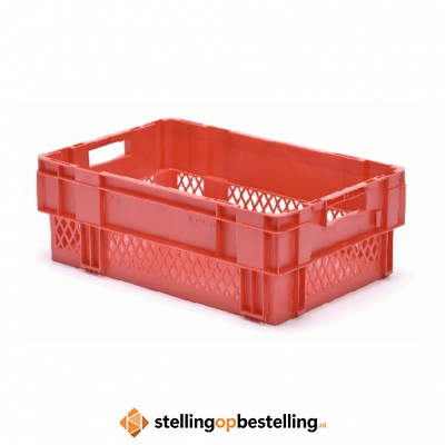 Stapelbare, nestbare transportkrat DTK1 600x400x210 rood