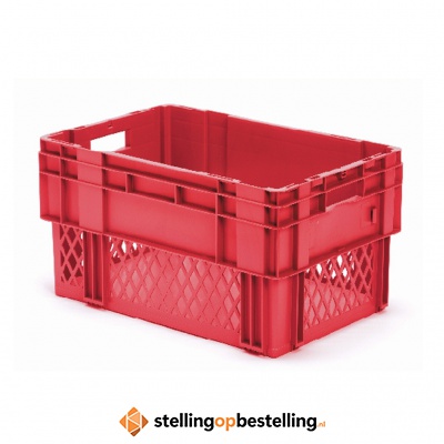 Stapelbare, nestbare transportkrat DTK1 600x400x320 rood