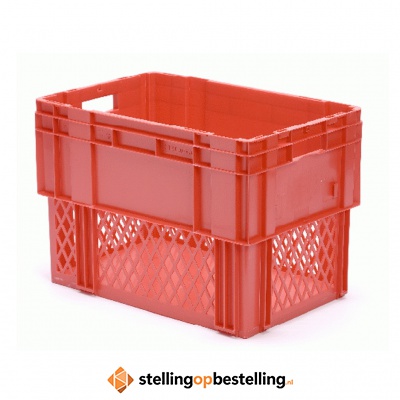 Stapelbare, nestbare transportkrat DTK1 600x400x420 rood