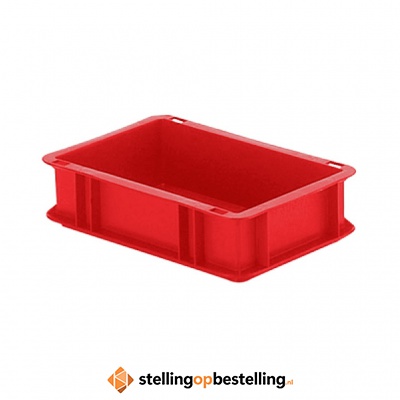 Transportkrat Euronorm plastic bak, krat TK0 300x200x75 rood