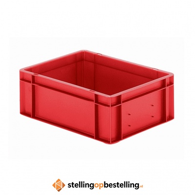 Transportkrat Euronorm plastic bak, krat TK0 400x300x145 rood