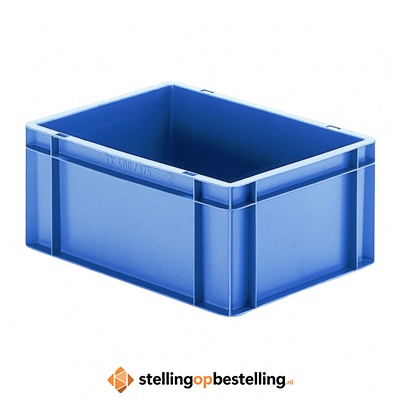 Transportkrat Euronorm plastic bak, krat TK0 400x300x175 blauw