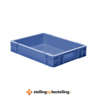 Transportkrat Euronorm plastic bak, krat TK0 400x300x75 blauw