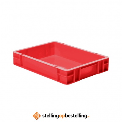 Transportkrat Euronorm plastic bak, krat TK0 400x300x75 rood