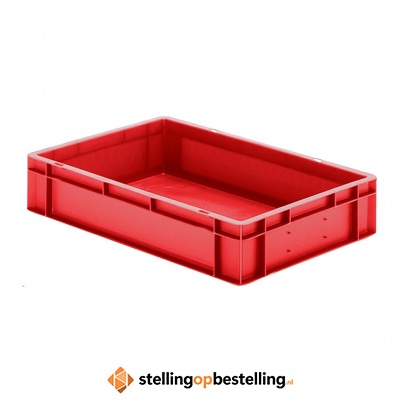 Transportkrat Euronorm plastic bak, krat TK0 600x400x120 rood