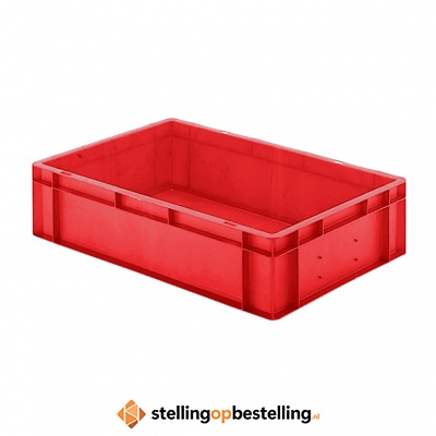 Transportkrat Euronorm plastic bak, krat TK0 600x400x145 rood