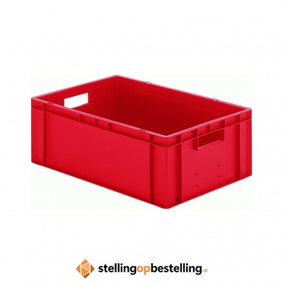 Transportkrat Euronorm plastic bak, krat TK0 600x400x210 rood