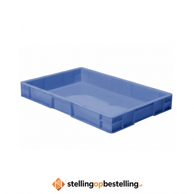 Transportkrat Euronorm plastic bak, krat TK0 600x400x75 blauw