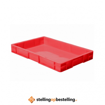 Transportkrat Euronorm plastic bak, krat TK0 600x400x75 rood