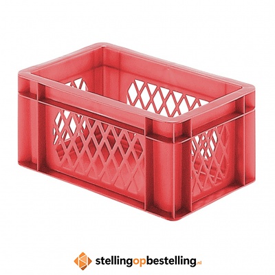 Transportkrat Euronorm plastic bak, krat TK1 300x200x145 rood