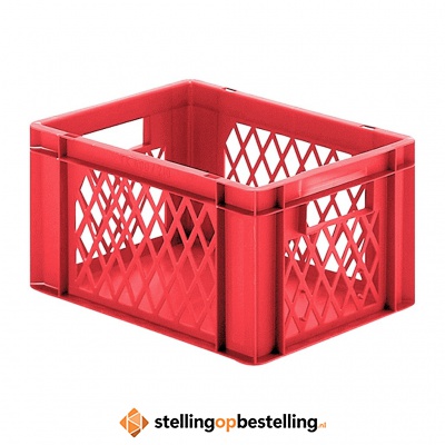 Transportkrat Euronorm plastic bak, krat TK1 400x300x210 rood