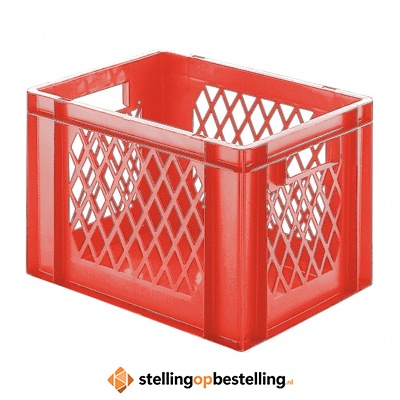 Transportkrat Euronorm plastic bak, krat TK1 400x300x270 rood