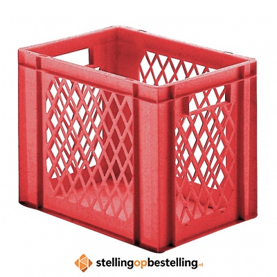 Transportkrat Euronorm plastic bak, krat TK1 400x300x320 rood