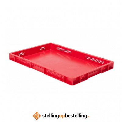 Transportkrat Euronorm plastic bak, krat TK1 600x400x50 rood