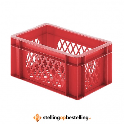 Transportkrat Euronorm plastic bak, krat TK2 300x200x145 rood