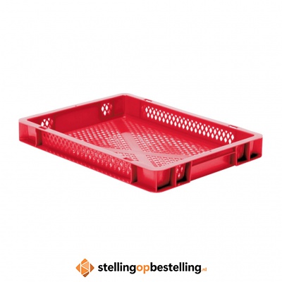 Transportkrat Euronorm plastic bak, krat TK2 400x300x50 rood