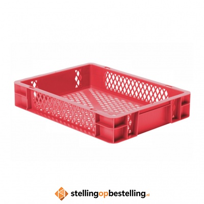 Transportkrat Euronorm plastic bak, krat TK2 400x300x75 rood