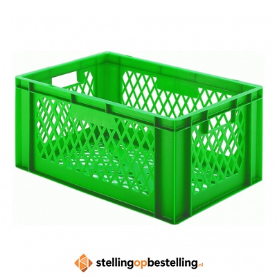 Transportkrat Euronorm plastic bak, krat TK2 600x400x270 groen