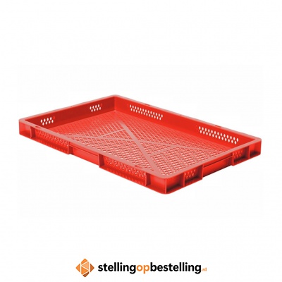 Transportkrat Euronorm plastic bak, krat TK2 600x400x50 rood