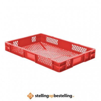 Transportkrat Euronorm plastic bak, krat TK2 600x400x75 rood