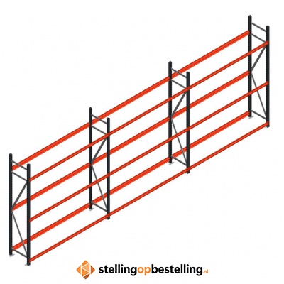 Voordeelrij bandenstelling grootvak AR 2250x6240x500mm (hxbxd) 3 secties 3 niveaus blauw