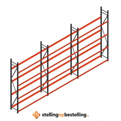 Voordeelrij bandenstelling grootvak AR 3000x6240x500mm (hxbxd) 3 secties 4 niveaus antraciet