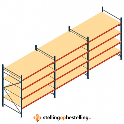Voordeelrij grootvakstelling AR 2000x6958x1200mm (hxbxd) - 4 niveaus
