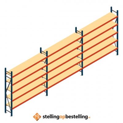Voordeelrij grootvakstelling AR 2500x5758x400mm (hxbxd) - 5 niveaus