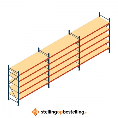 Voordeelrij grootvakstelling AR 2500x8308x800mm (hxbxd) - 5 niveaus